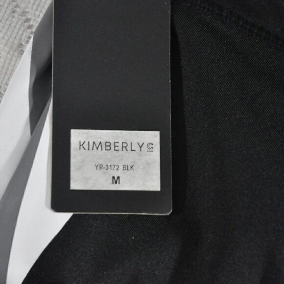 Kimberly C Black Leggings with a White & Gray Stripe New with Tags Size M - Picture 3 of 5